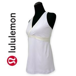 Lululemon | 12 | Lavender Deep-V Mesh Panel Athletic Tank w/ Built-In Bra W1D11S